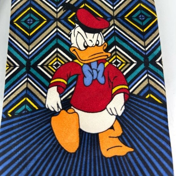 Atlas Design Disney Donald Duck Gateborg Sweden Neck Tie  100% Silk Grumpy Duck - Picture 4 of 10